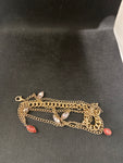 BRACCIALE MULTIFILI DORATO C/PIETRE