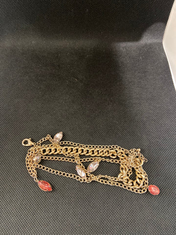 BRACCIALE MULTIFILI DORATO C/PIETRE