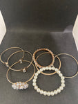 MULTIBRACCIALI DORATO C/PIETRE/PERLE