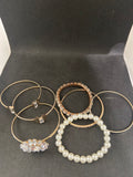 MULTIBRACCIALI DORATO C/PIETRE/PERLE