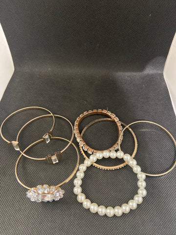 MULTIBRACCIALI DORATO C/PIETRE/PERLE