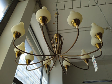 SOSPENSIONE 10 LUCI VINTAGE H70XDIAMETRO65 CM