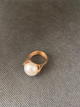 ANELLO DORATO PERLA BIANCA
