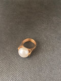 ANELLO DORATO PERLA BIANCA