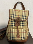 ZAINO BURBERRY IN PELLE BEIGE/MARRONE