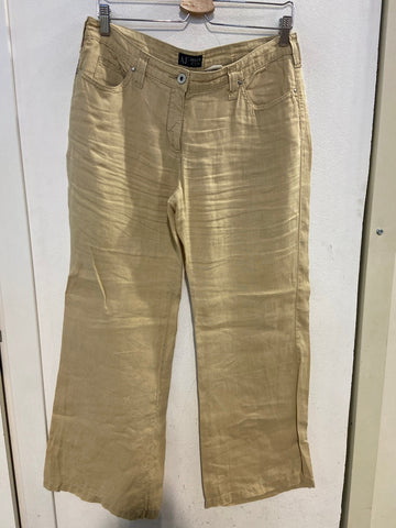 PANTALONE ARMANI JEANS TG44 IN LINO BEIGE DONNA