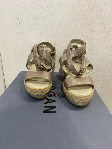 ZEPPE HOGAN MIS.351/2 BEIGE DORATO C/SCATOLO(PARI AL NUOVO)