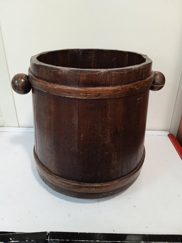 MASTELLO CACHE POT IN LEGNO CON RUOTE DIAM 38