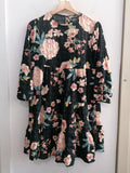ABITO ZARA TGXS NERO A FIORI