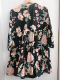 ABITO ZARA TGXS NERO A FIORI