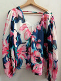 MAGLIA FRACOMINA JEANS T.U. FANTASIA FIORI C/MANICHE PALLONCINO