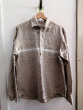 CAMICIA ZEGNASPORT TGM BEIGE/BIANCO LINO E COTONE