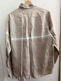 CAMICIA ZEGNASPORT TGM BEIGE/BIANCO LINO E COTONE