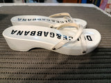 SANDALO DOLCE E GABBANA MIS.38 BIANCO/NERO