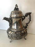 TEIERA IN PELTRO INGLESE IN STILE ROCOCO' H29XL22 CM