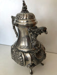 TEIERA IN PELTRO INGLESE IN STILE ROCOCO' H29XL22 CM