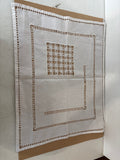 CENTRINO L36X46CM LINO BIANCO C/INTAGLIO