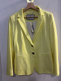 GIACCA BLAZER MARELLA SPORT TG44 BIANO/GIALLO FLUO A QUADRI