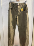 PANTALONE FORNARINA TG.44 VERDE MILITARE C/FIORE