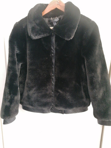 GIUBBOTTO CAMOMILLA TG44 NERO IN ECOPELLICCIA