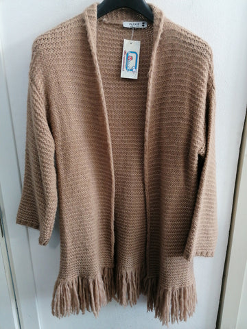 GIACCA CARDIGAN PLEASE TGL BEIGE C/FRANGE