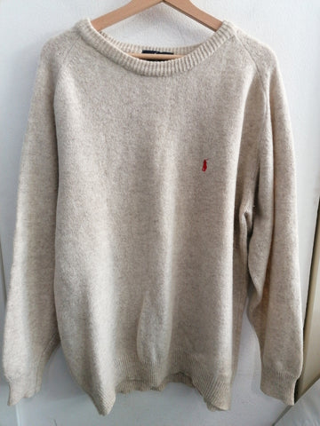 MAGLIONE RALPH LAUREN TGXL UOMO IN LANA BEIGE