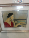 QUADRO OLIO SU TELA RITRATTO DI DONNA FERRUCCIO NOBILE 30X37