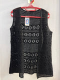GILET DONNA TRAFORATO NERO LAME'