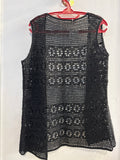 GILET DONNA TRAFORATO NERO LAME'