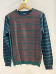 MAGLIONE GAUDI TGS VERDE RIGHE ROSSO