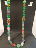 COLLANA VERDE C/PIETRE COLORATE