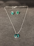 COLLANA + ORECCHINI SWAROVSKI CON STRASS VERDE