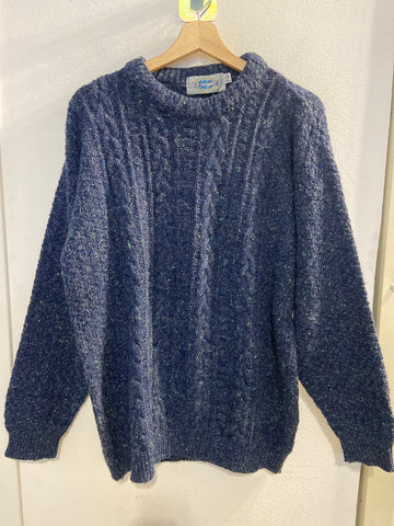 MAGLIONE VINTAGE UOMO TGL MISTO LANA BLU