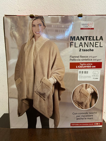 MANTELLA 2TASCHE BEIGE FLANELLA(PARI AL NUOVO)