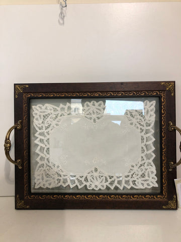 VASSOIO IN STILE CON MERLETTO 36X45
