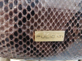 BORSA PULICATI IN VERO PITONE MARRONE C/PIETRE