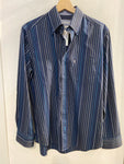 CAMICIA UOMO WEBB&SCOTT TGS BLU A RIGHE UOMO