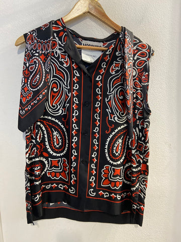 CANOTTA SOTTO GIACCA MOSCHINO COUTURE TG42 NERO/ROSSO FANTASIA