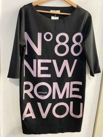 ABITO VICOLO TGM NERO C/SCRITTA LILLA
