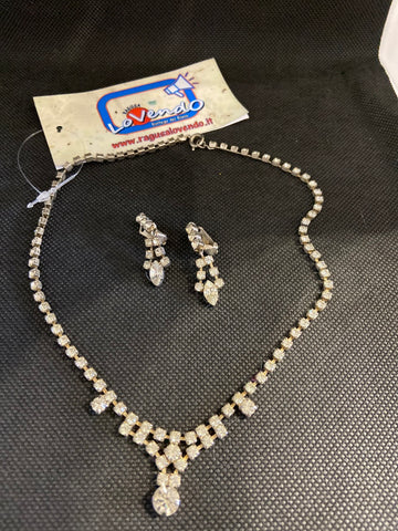 GIROCOLLO + ORECCHINI CLIPS STRASS