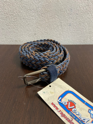 CINTURA INTRECCIATA BLU/MARRONE DONNA