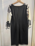 ABITO MILVA TGL BIANCO/NERO STAMPATO EFF.PIZZO