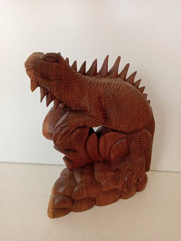 STATUA IGUANA IN LEGNO H20XL15XP5 CM
