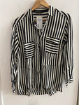 CAMICIA ZARA TGM A RIGHE BIANCO/NERO