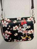 POCHETTE C/TRACOLLA OBAG ROSA/NERO A FIORI