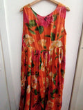 ABITO LUNGO TGM/L IN COTONE ARANCIO A FIORI