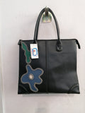 BORSA A SPALLA  CARPISA NERO C/FIORI APPLICATI