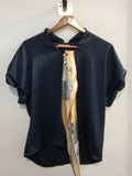 MAGLIA DONNA TGL BLU RASO C/FOULARD