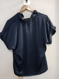 MAGLIA DONNA TGL BLU RASO C/FOULARD