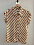 CAMICIA COMPAGNIA FANTASTICA TGM A RIGHE BIANCO/COGNAC